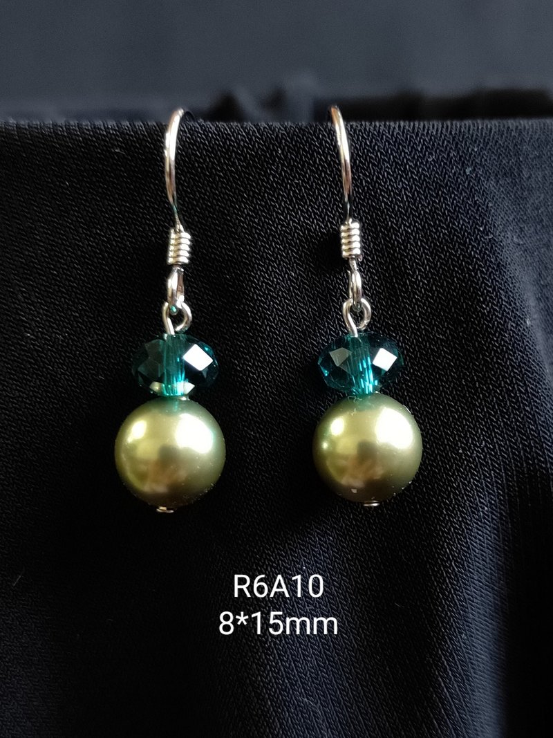 *我是設計*R6A10施華洛世奇水晶.珍珠耳環 - 耳環/耳夾/耳骨夾 - 珍珠 