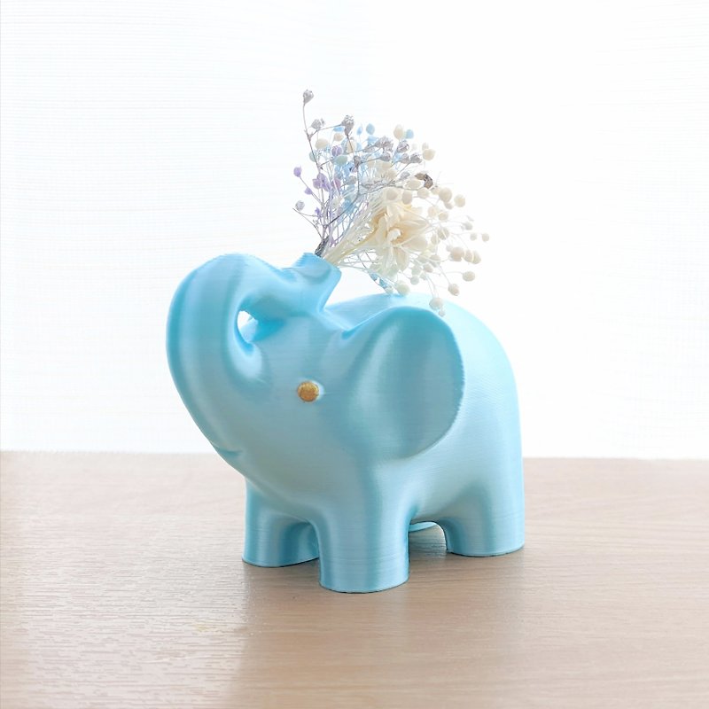 象の置物　水色 - 置物 - プラスチック ブルー