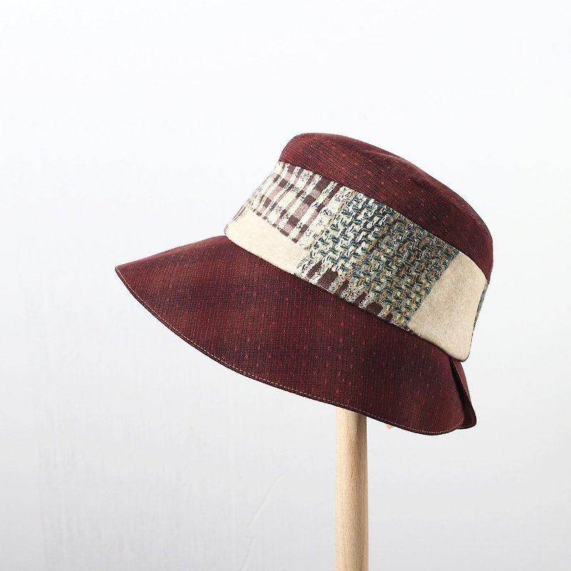 JOJA│グレーブルーのトーテムは、ヨーロッパ/ SM調整/婦人帽子/バイザーをxは - 帽子 - コットン・麻 レッド