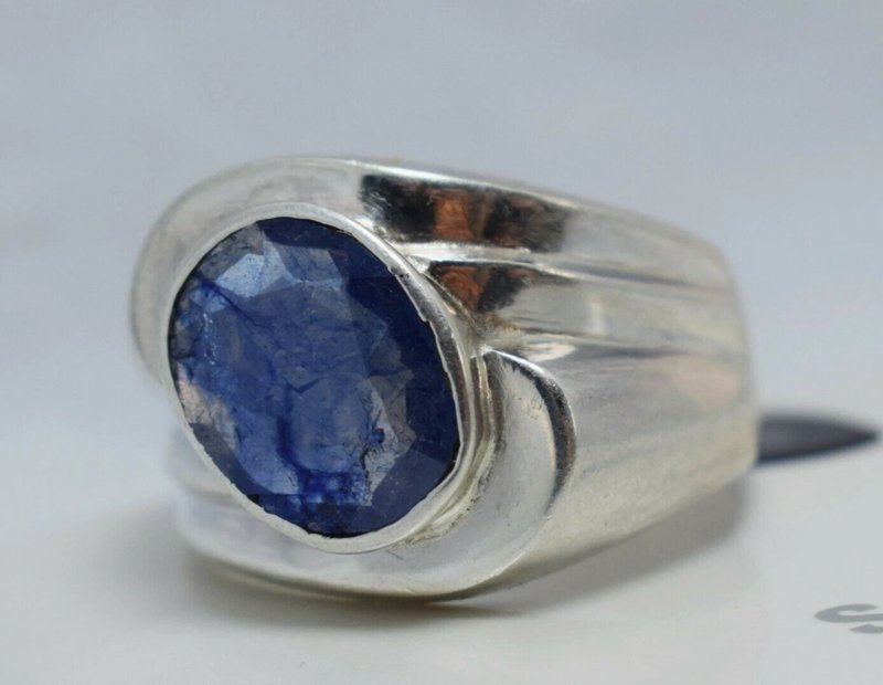 Natural Big Blue Sapphire Ring Sapphire Jewellery mens ring man stone jewelry - 戒指 - 寶石 藍色