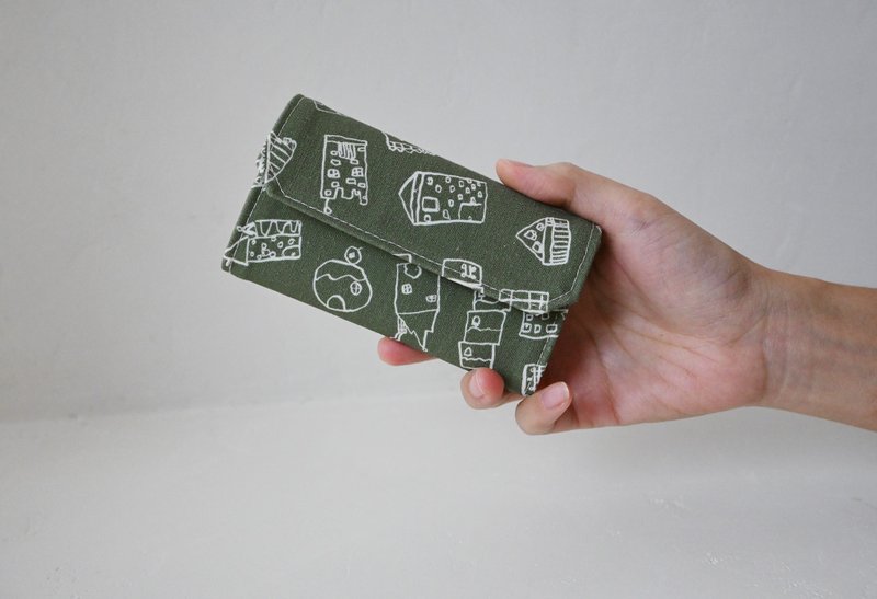 家是生活的容器/抹茶色 紙小包 小蔥X ER 聯名款 水洗牛皮紙 環保 - 錢包/皮夾/長短夾 - 環保材質 綠色