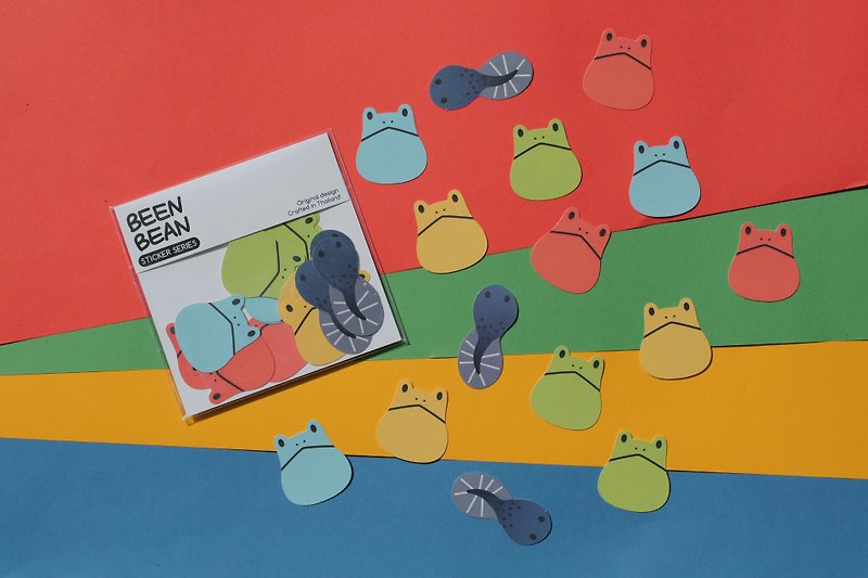 Frog sticker series (set of 15pcs) - สติกเกอร์ - กระดาษ หลากหลายสี