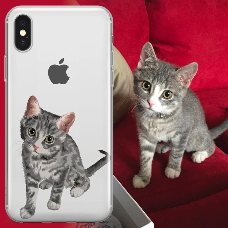 個性化手工寵物自畫像手機殼 客製化手繪iPhone手機殼毛孩子肖像 - 手機殼/手機套 - 其他材質 多色