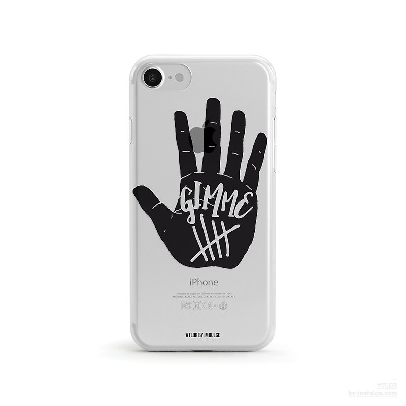 Gimme Five! - iphone X, iphone 8, iPhone 7, iPhone 6, iPhone SE, Samsung - เคส/ซองมือถือ - พลาสติก สีเงิน