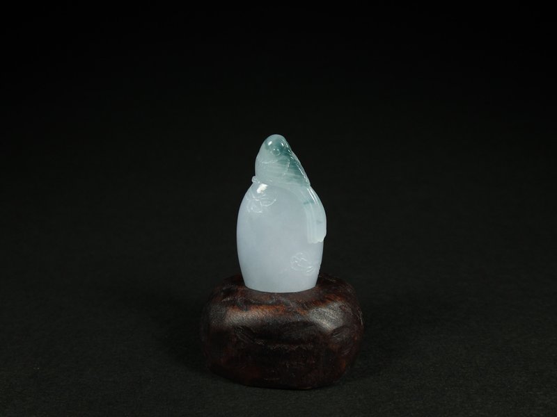 雕件 印紐系列-喜上眉梢(喜鵲) 花青種緬甸玉 - 擺飾/家飾品 - 玉石 綠色