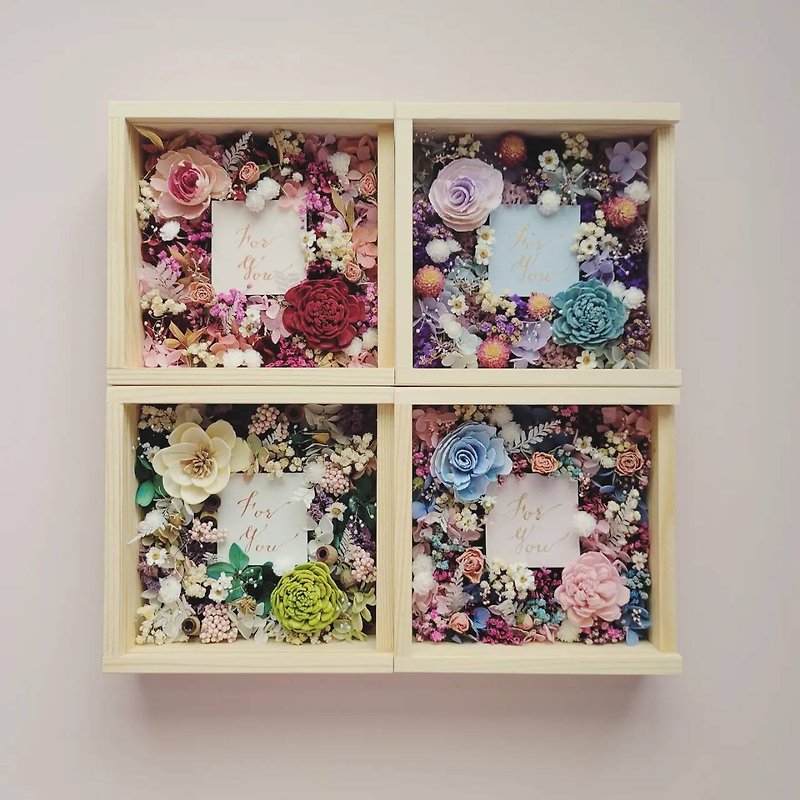 Time Treasure Box | Dried flower hanging picture text flower box_Teacher's Day - กรอบรูป - พืช/ดอกไม้ หลากหลายสี
