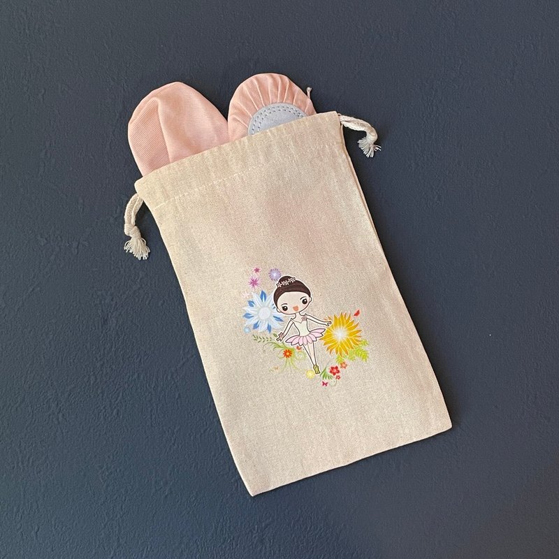 Children's dance shoe bag/ballet gift/ballet supplies/adult ballet/drawing bag - Drawstring Bags - Cotton & Hemp Multicolor