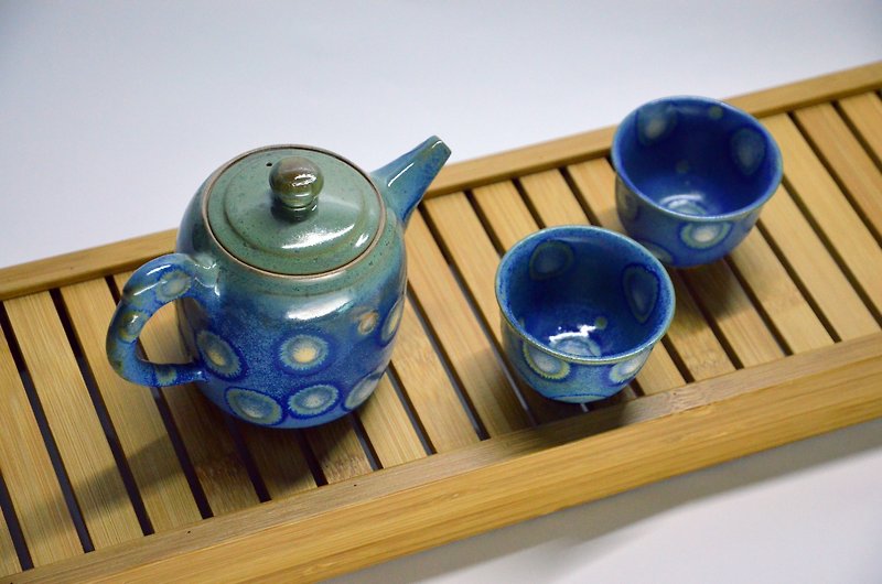 [One pot, two cups of tea set] Starry Night Series - Dot Tea Set - เซรามิก - ดินเผา 