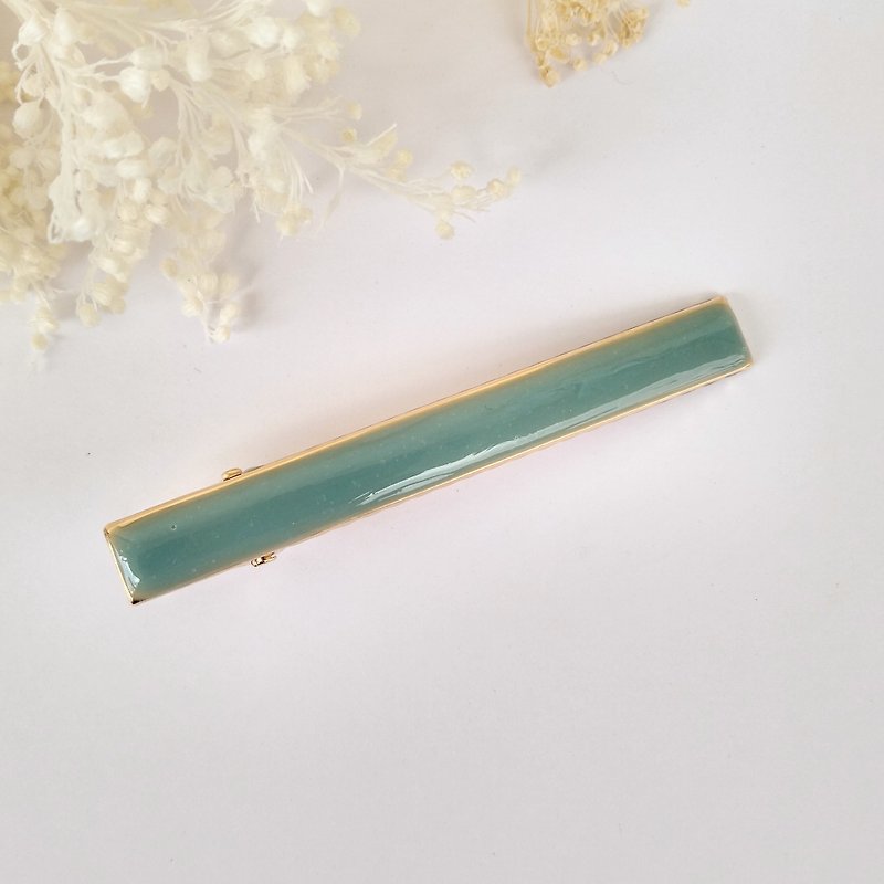 Stick Bar Hair Clip Mint Green - เครื่องประดับผม - ทองแดงทองเหลือง สีเขียว