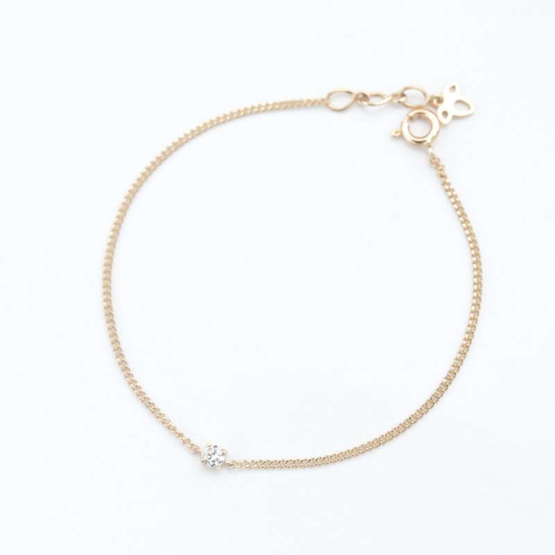 14K Round Cut Diamond Bracelet 10分鑽石羅馬 - 手鍊/手環 - 貴金屬 金色