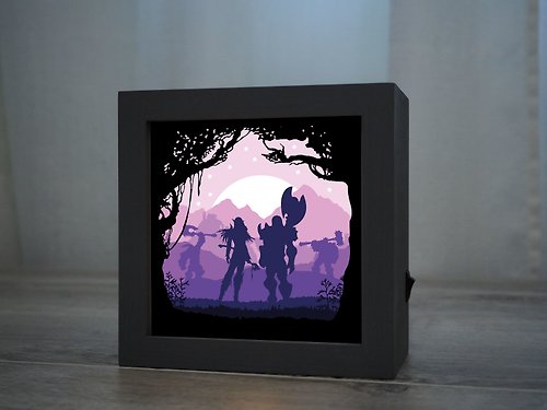 PaperGid Warcraft Cut Light Box Template, Shadow Box, 3D PaperCut Template Light Box PDF
