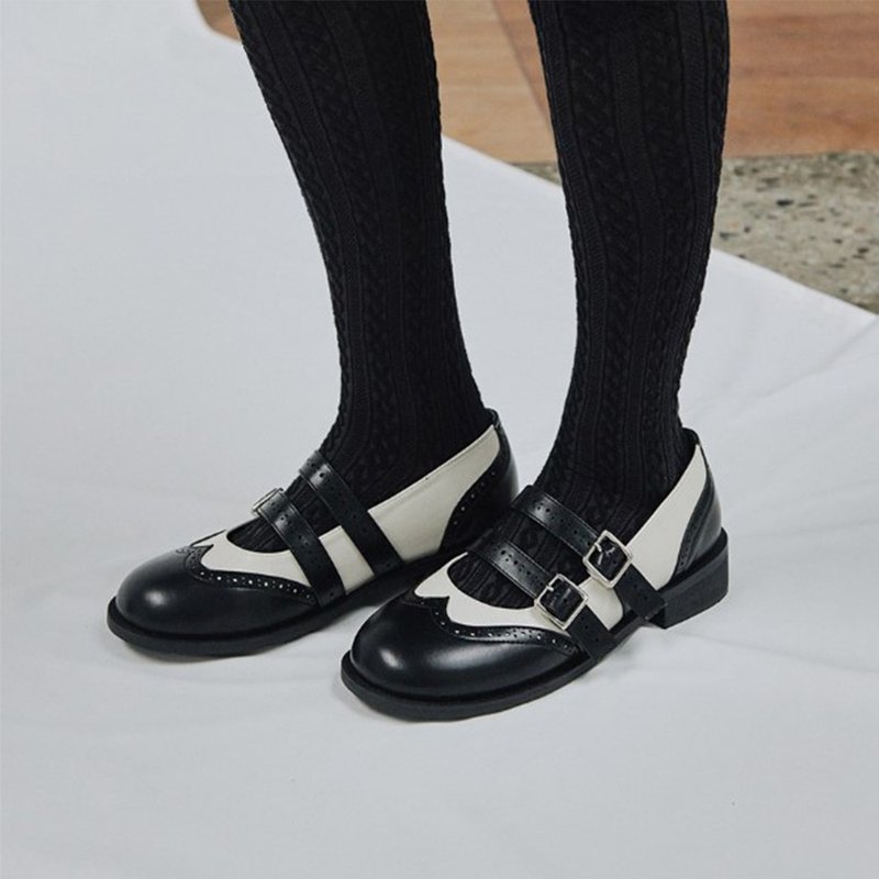 PRE-ORDER 韓國品牌 MACMOC Reman 瑪麗珍鞋 BLACK COMBI - 瑪莉珍鞋 - 其他材質 