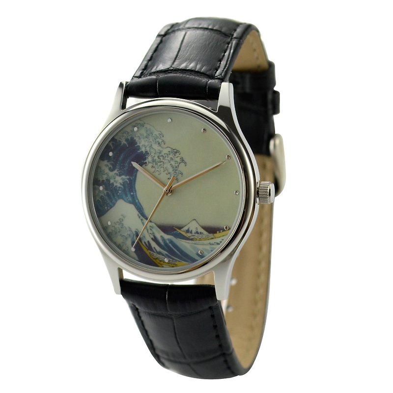 浮世絵ウォッチユニセックスデザイングローバル無料送迎 - 腕時計 - ステンレススチール カーキ