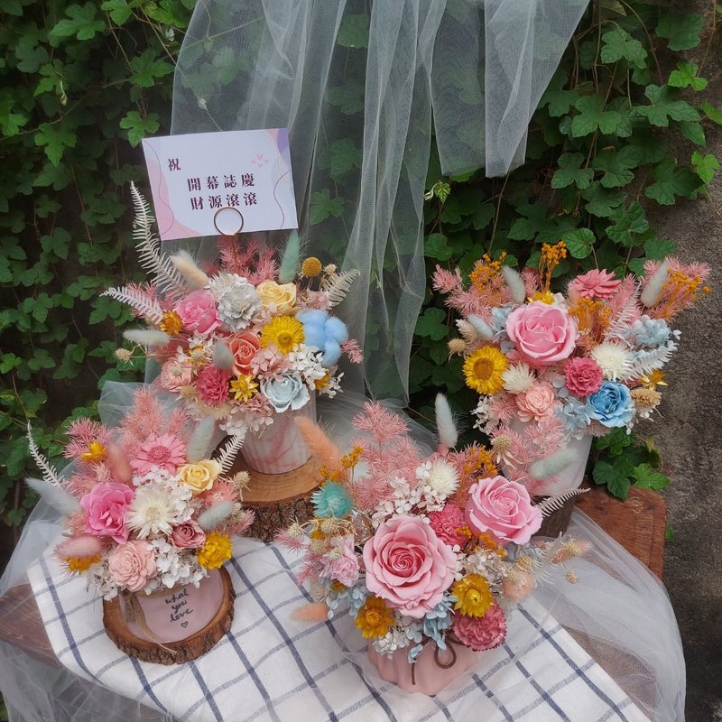 乾燥花 不凋花 禮物 /婚禮小物/盆花/桌花/開幕盆花 入厝盆花 禮 - 乾燥花/永生花 - 植物．花 粉紅色