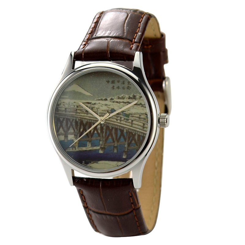 浮世絵ウォッチユニセックスデザイングローバル無料送迎 - 腕時計 - 金属 カーキ