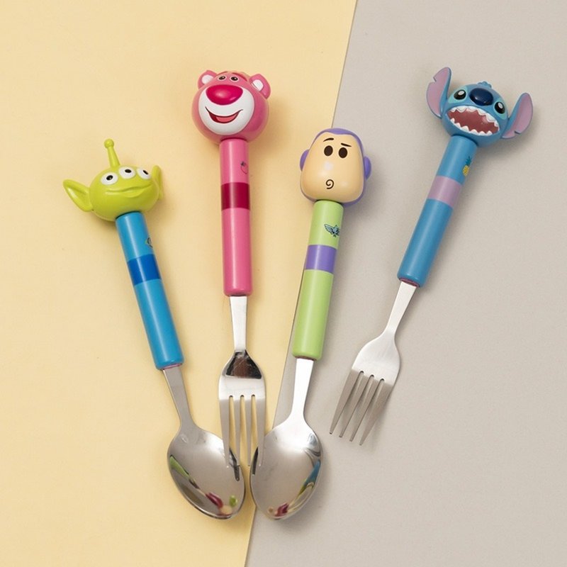 [Eat delicious food from all over the world] Disney Super Cute Big Head Doll Tableware Cute Tableware Spoon - Cutlery & Flatware - Other Materials 