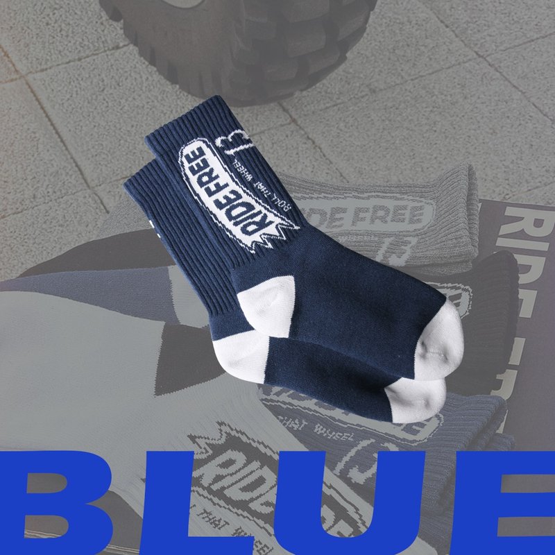 RIDE FREE 13 × MONGOLIAN 【Co-Branded Socks - Blue】 - Socks - Other Materials 