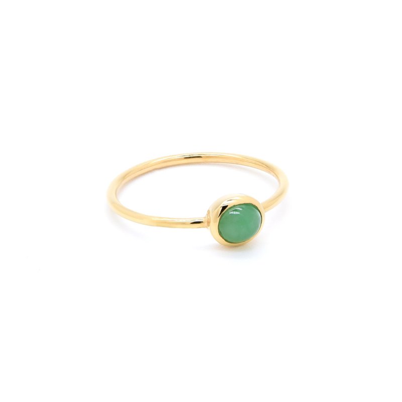 18K Ring in Apple Green Jade - General Rings - Jade Green