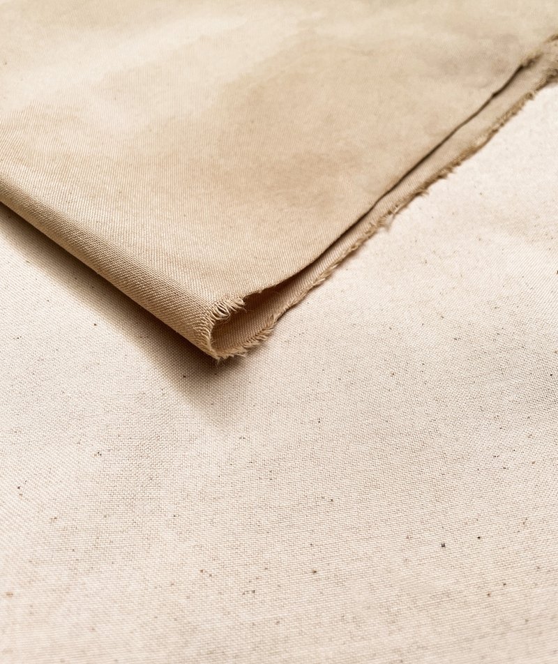 Organic Cotton Tea Dyeing Plain Weaving Fabric Organic Cotton - Knitting, Embroidery, Felted Wool & Sewing - Cotton & Hemp Brown