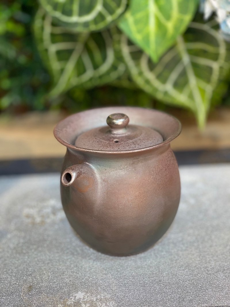 柴燒紫金彩易泡壺 - 茶壺/茶杯/茶具 - 陶 