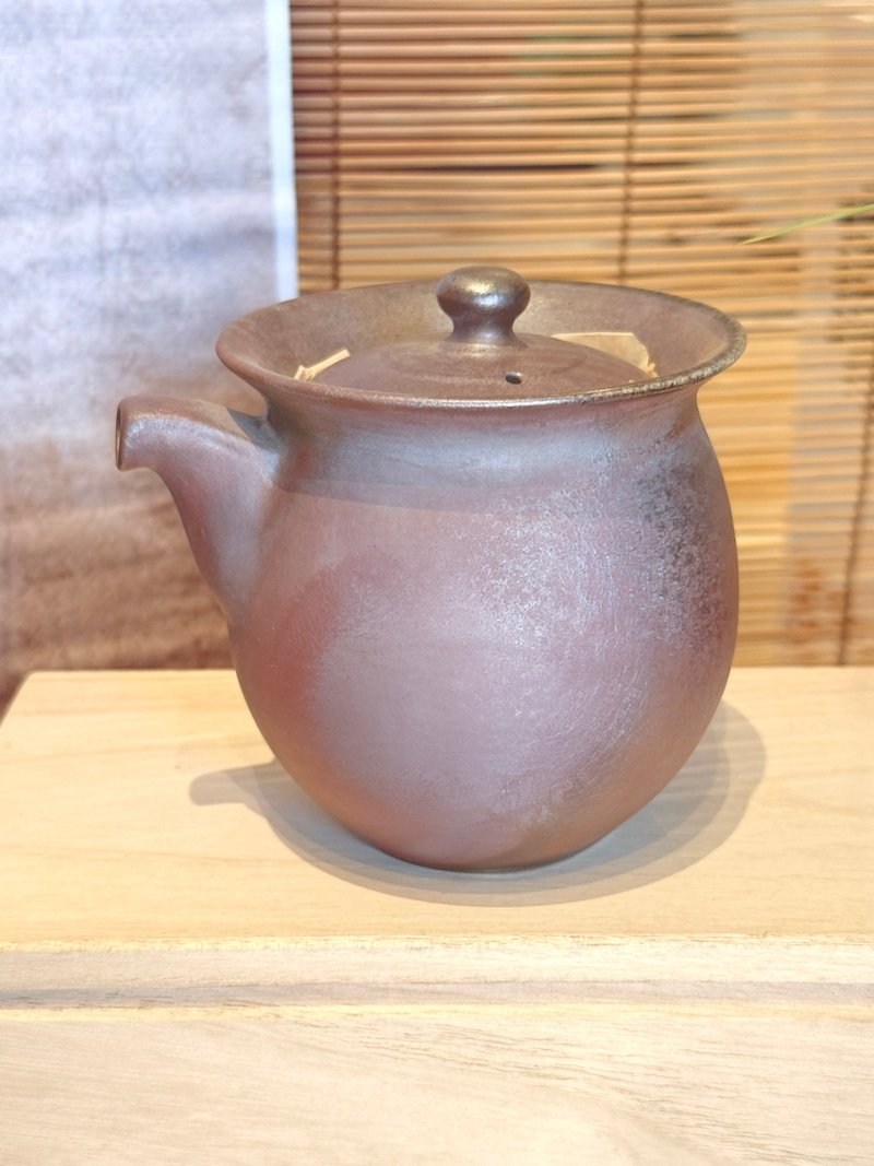 柴燒紫金彩易泡壺 - 茶壺/茶杯/茶具 - 陶 