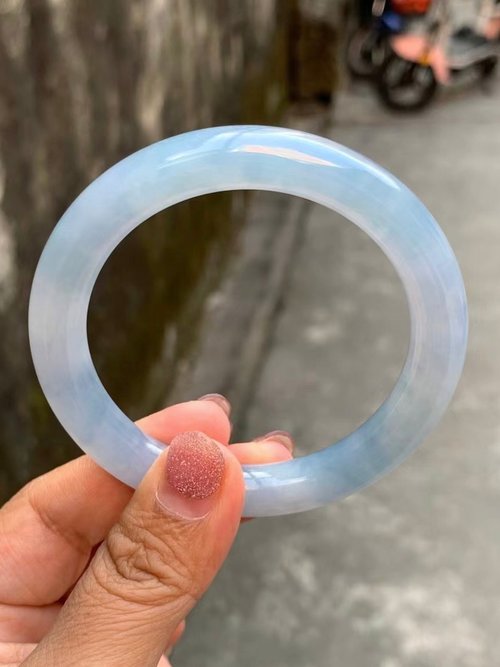 Good Morning Studio 冰種 天然翡翠 緬甸 A玉 玉鐲 • 冰種紫藍翡翠圓鐲