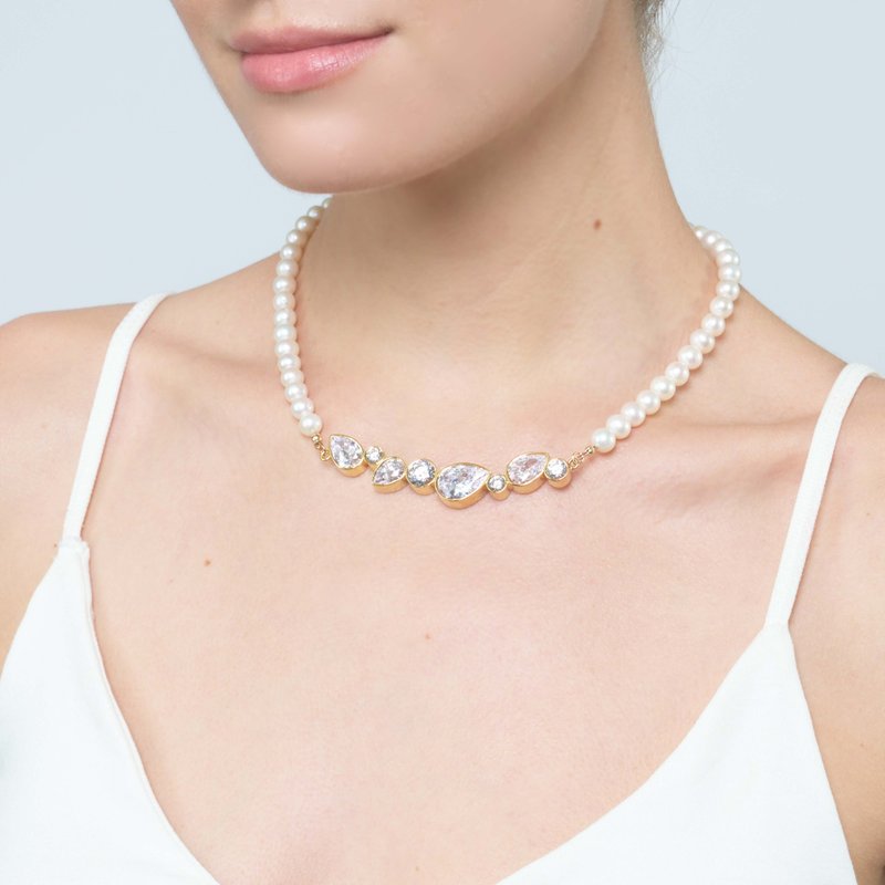 Baie Maxi Necklace - Necklaces - Pearl Gold