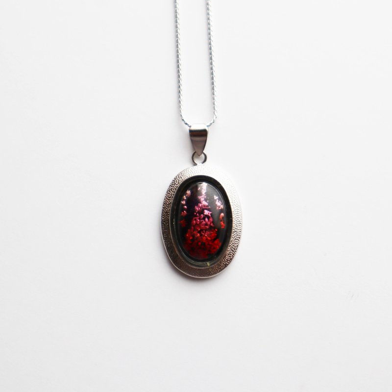 銀河【Ruby】七寶燒 墜飾 純銀箔點綴七寶燒 - 項鍊 - 其他材質 紅色