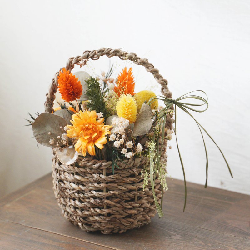 [Rattan Basket Series] Autumn Field Portable Woven Basket - Dried Flowers & Bouquets - Plants & Flowers 