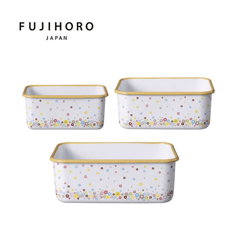 [Official Direct Sales] Narumi Taiwan Limited Portulaca Noon Flower Enamel Baking Storage Box Deep Type - Lunch Boxes - Enamel White