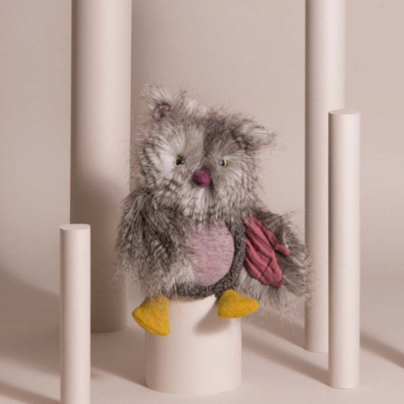 法國 Moulin Roty Bazar 貓頭鷹娃娃 34cm - 寶寶/兒童玩具/玩偶 - 其他材質 綠色