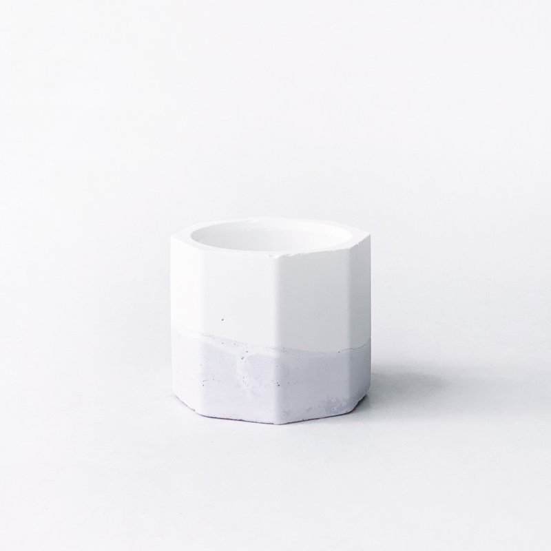 (Spot) Taro Milk Series | Small Octagonal Two-color Gradient Cement Basin - Pottery & Ceramics - Cement Purple