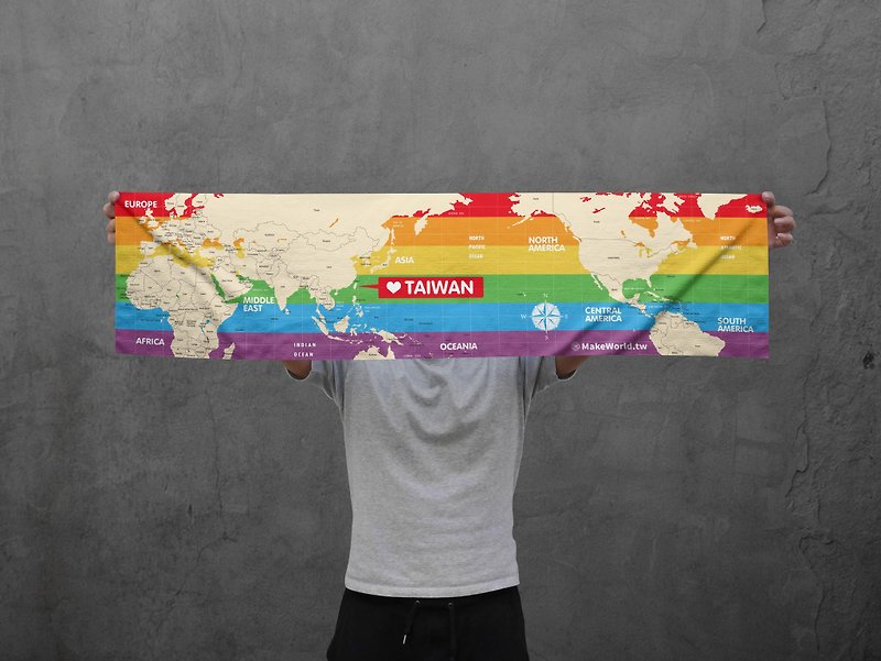 Make World Sports Towel (Rainbow-Horizontal) - Towels - Polyester 