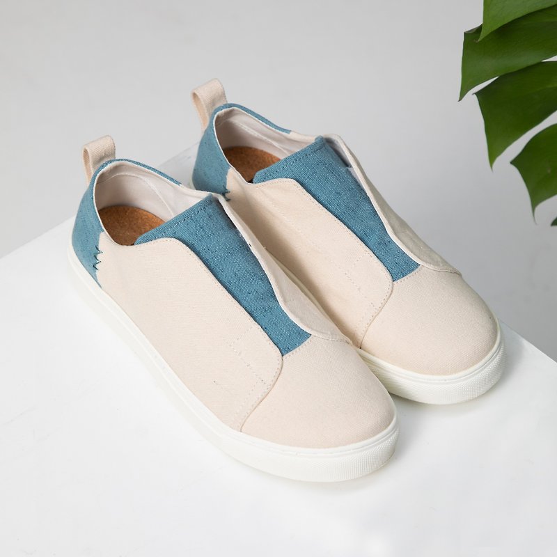 KIBO Recycled Canvas Slip-on in Aquamarine for men - Men's Casual Shoes - Cotton & Hemp White