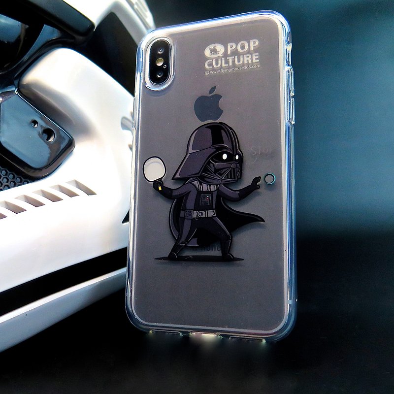 Flying Mouse 365 Design .Black Samurai. Double-layer printed case . iPhone Xs - Phone Cases - Silicone Transparent