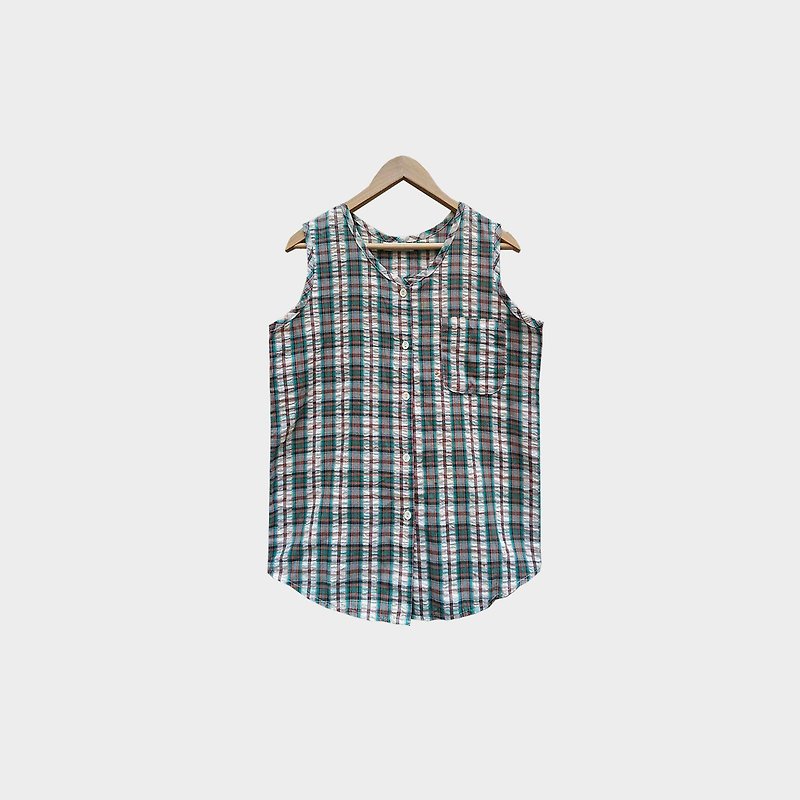 Ancient little lattice vest - เสื้อกั๊กผู้หญิง - เส้นใยสังเคราะห์ สีเขียว