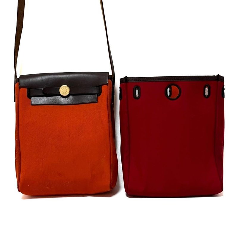 本物 HERMES エルメス エールバッグTPM ショルダーバッグ トワルオフィシエ オレンジ レッド 中古 - 側背包/斜背包 - 其他材質 