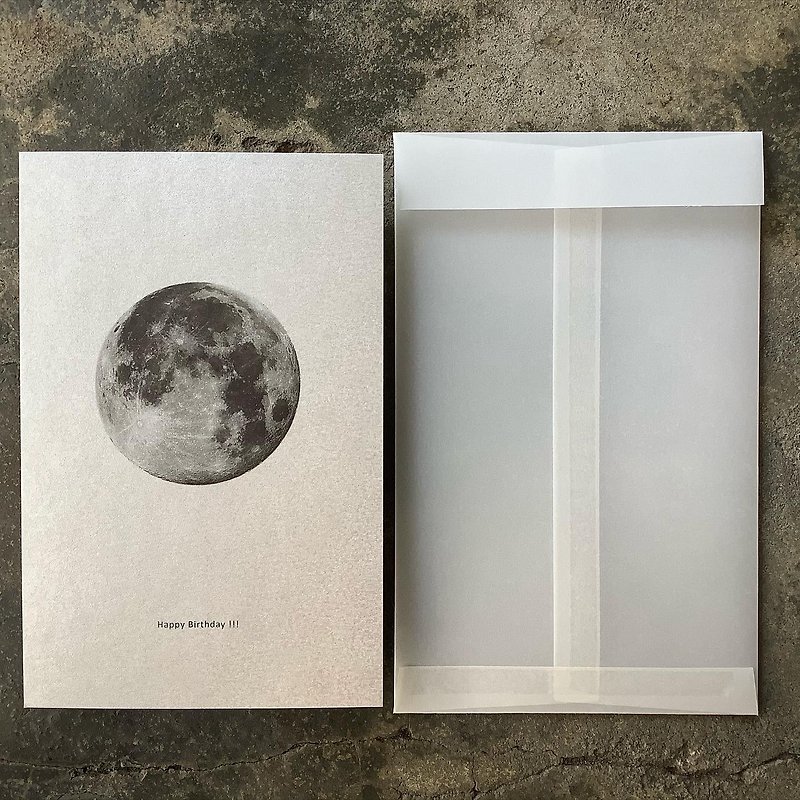 Card/Moon/Customized Sentence Order/Tracing Paper Envelope - Cards & Postcards - Paper Silver