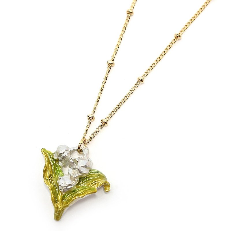 Lily of the valley / necklace NE384 - สร้อยคอ - โลหะ ขาว
