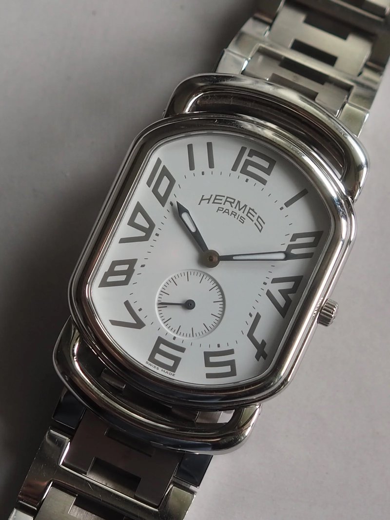 HERMES Rallye Small Seconds Watch エルメス ラリー スモールセコンド ウォッチ シルバー ホワイト ヴィンテージ - 女錶 - 不鏽鋼 銀色