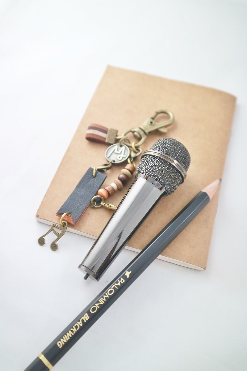 [Out of print] mini microphone texture mini model pendant packaging accessories custom gifts - พวงกุญแจ - โลหะ สีดำ