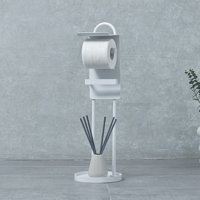 【Sim'n Coz】Simple Heightened Paper Towel Storage Rack/Roll Toilet Paper Holder (White) - อุปกรณ์ห้องน้ำ - โลหะ ขาว