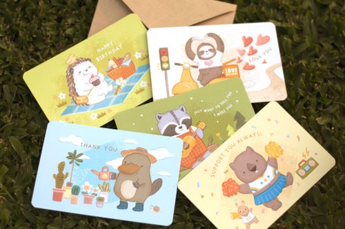 heartmelter.gift 小動物明信片心意卡(全套)