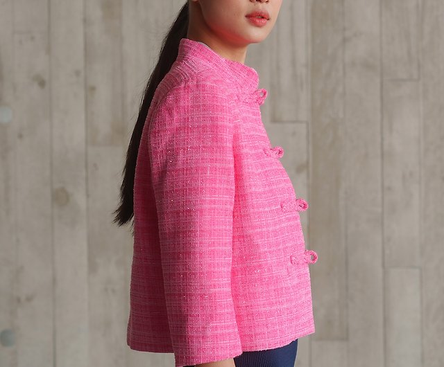 花柄唐スーツジャケット (ピンク) | ワークウェア | 香港デザイン