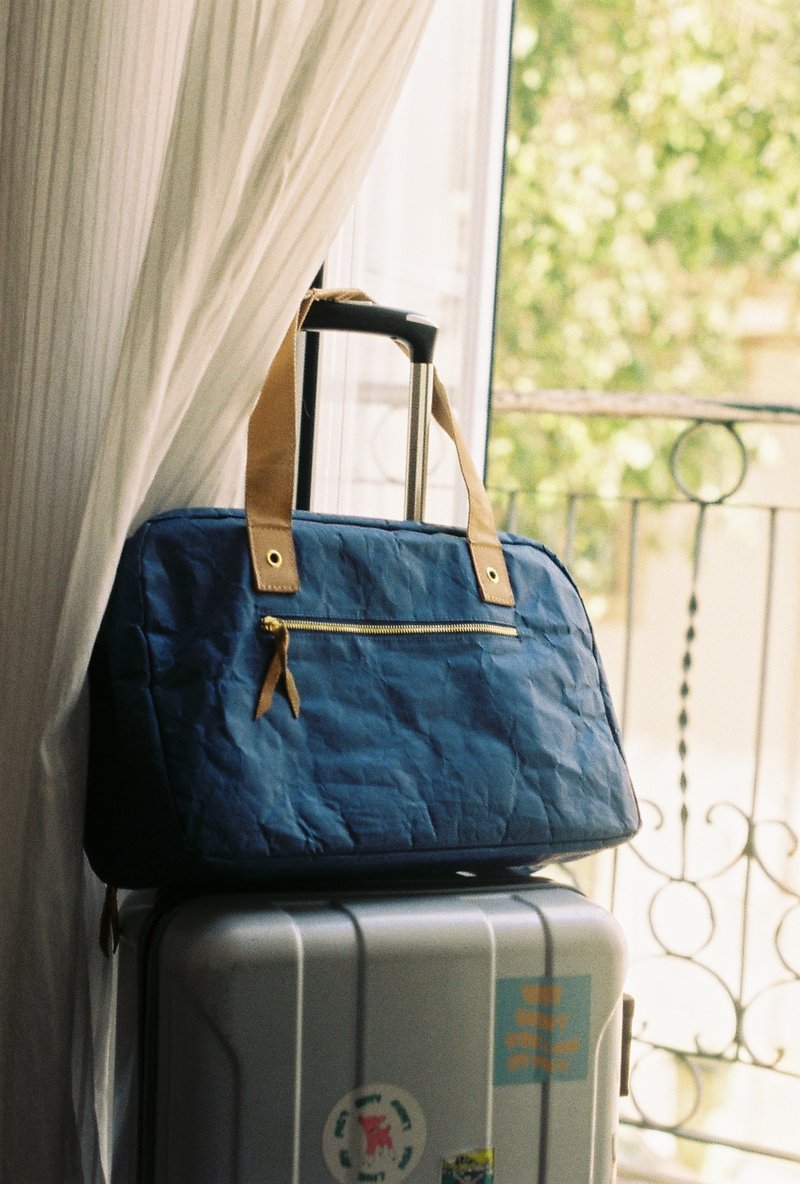 日本Flybag波士頓包 - 手提包/手提袋 - 其他人造纖維 藍色
