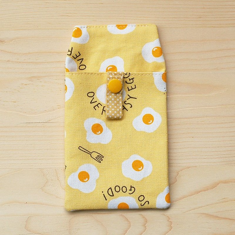 Delicious Poached Egg_Yellow Pocket Pencil Case - กล่องดินสอ/ถุงดินสอ - ผ้าฝ้าย/ผ้าลินิน สีเหลือง