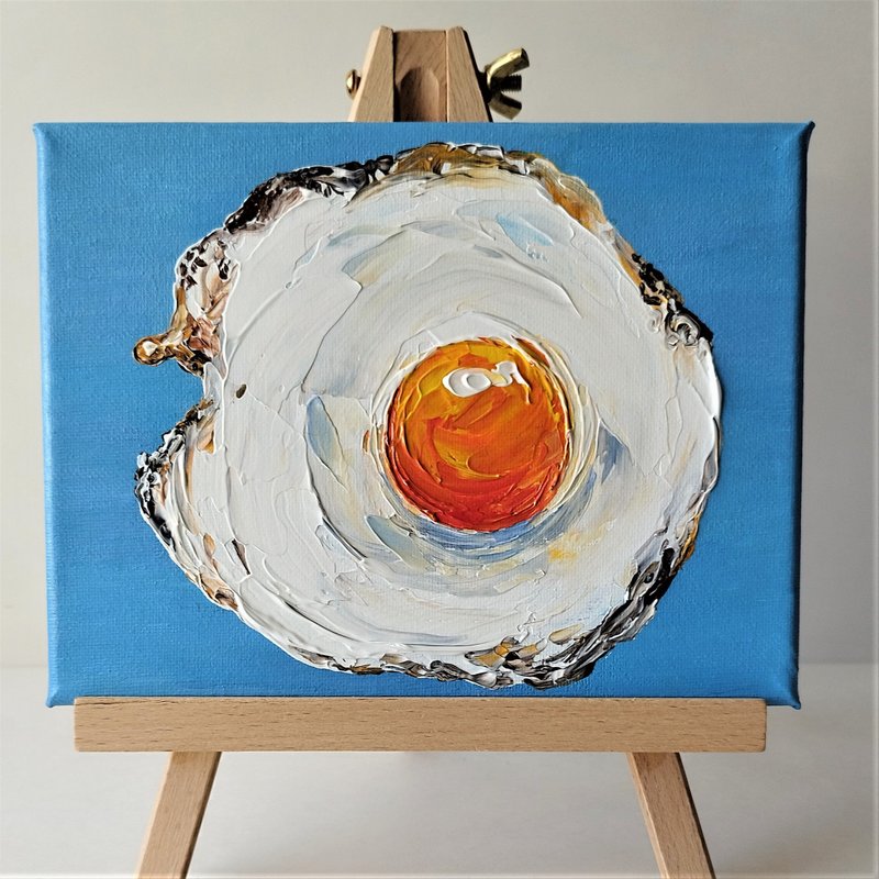 Unique Fried Egg Painting: Decorate Your Kitchen with Food Art - Wall Décor - Acrylic Multicolor