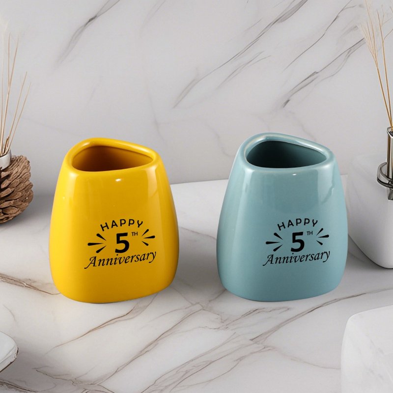 [Customized] Irregular toothbrush bottle mouthwash cup household ceramic cup - Bathroom Supplies - Pottery 