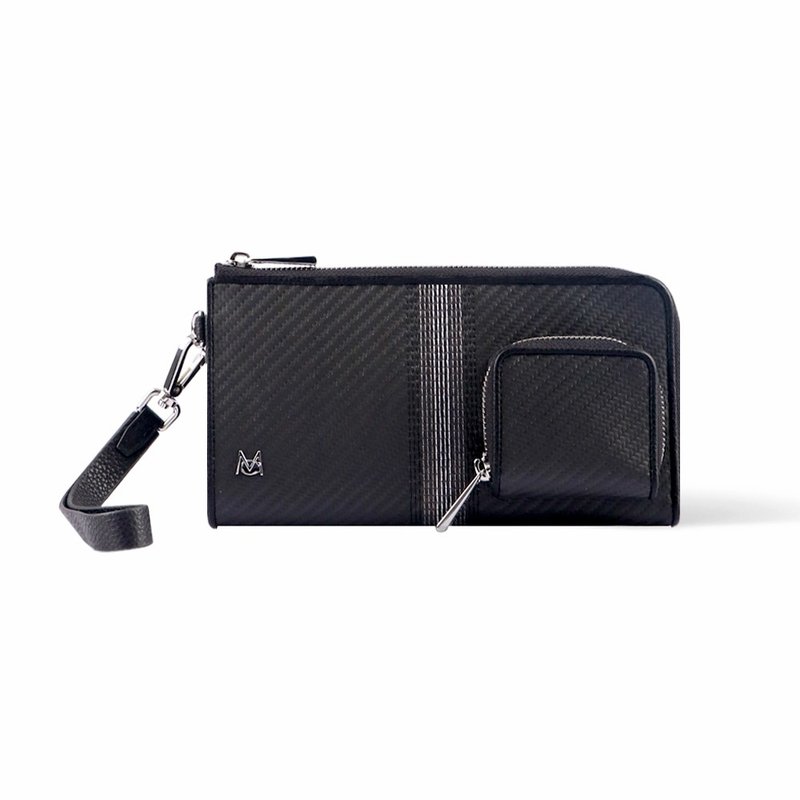 New arrival carbon fiber small cowhide clutch bag - Messenger Bags & Sling Bags - Carbon Fiber Black