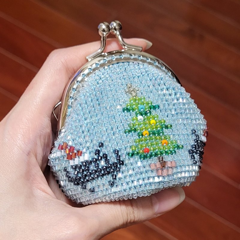 Handmade Beaded Crochet Clasp Purse (Christmas Special Edition) - กระเป๋าใส่เหรียญ - ผ้าฝ้าย/ผ้าลินิน หลากหลายสี